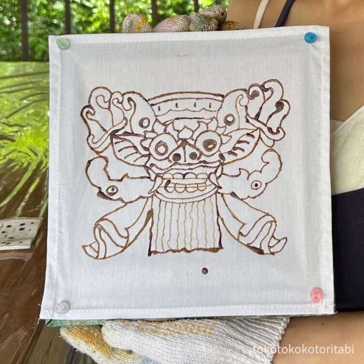 蝋を塗ったところ