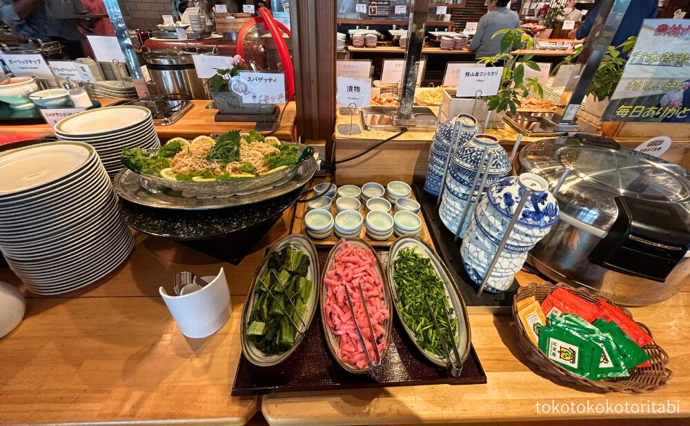 館山産コシヒカリ/漬物/スパゲッティ