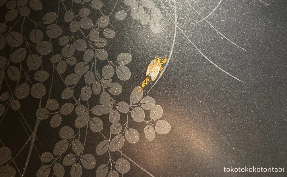 昆虫絵金箔貼