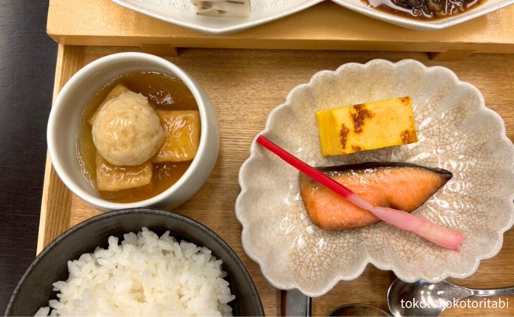 鶏つくね 厚揚げ豆腐/卵焼き/銀鮭の味噌漬け/
