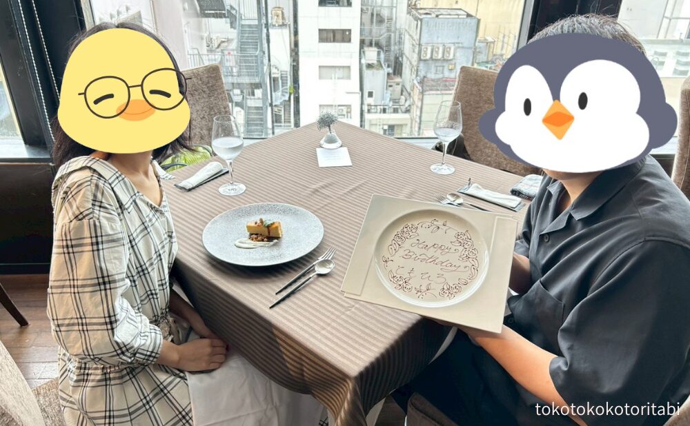 デザートの際の記念写真