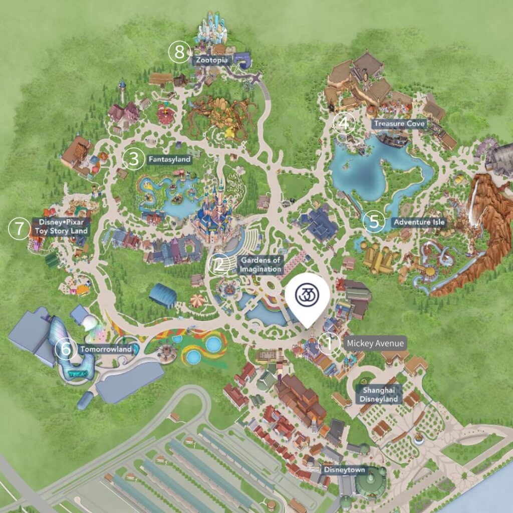 上海ディズニーランドのマップ