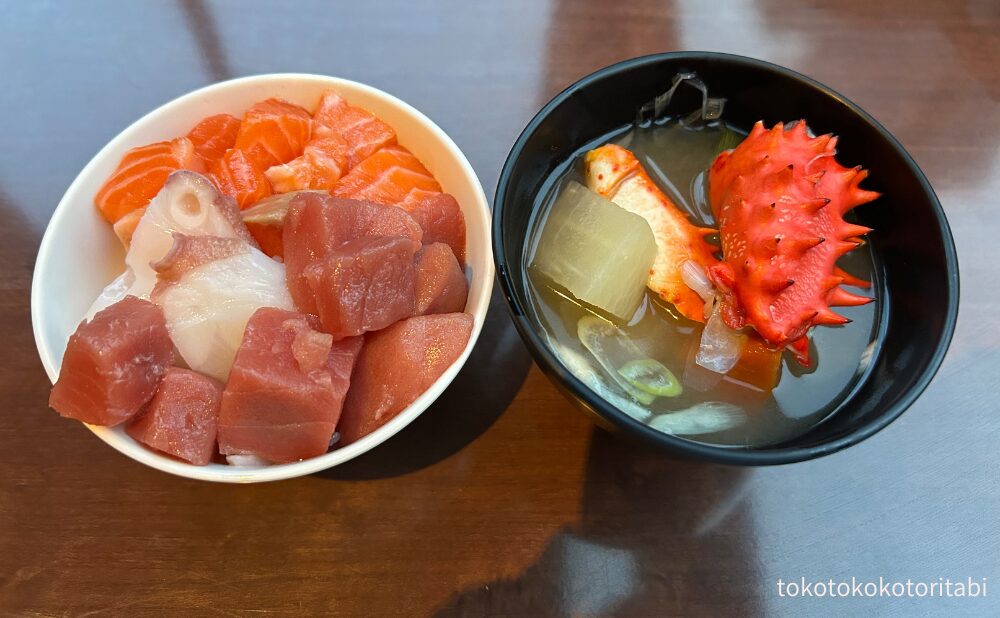 海鮮丼と蟹鉄砲汁