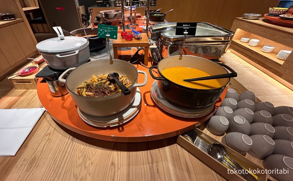 ミートソース風ペンネ/魚介のスープ