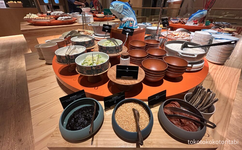 ゆず大根漬け/白菜の漬物/塩/海苔佃煮/ぶぶあられ/梅干し