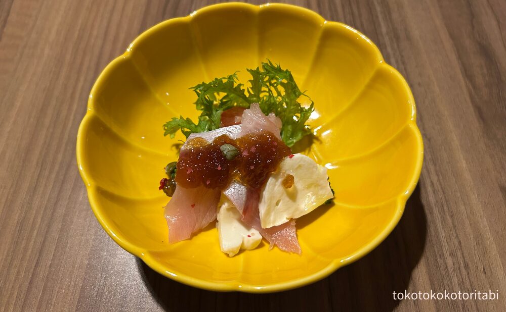蔵王チーズと鰤のカルパッチョ