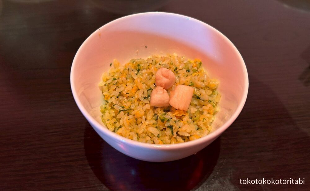 小柱とあおさ海苔の炒飯