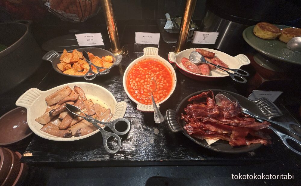 ポテト/エリンギ炒め/煮豆/ソーセージ/カリカリベーコン