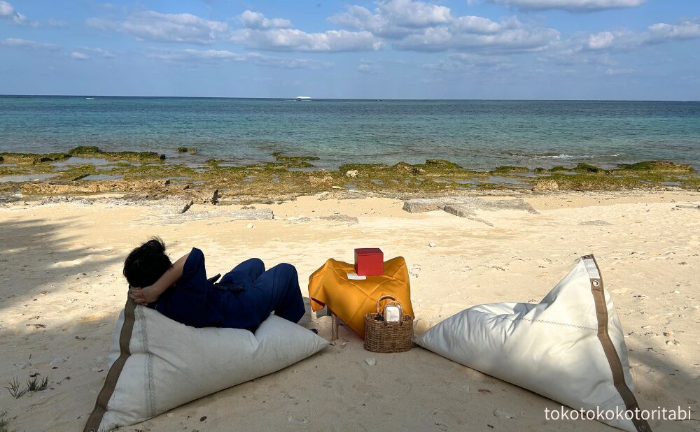 海辺でのはまうり朝食