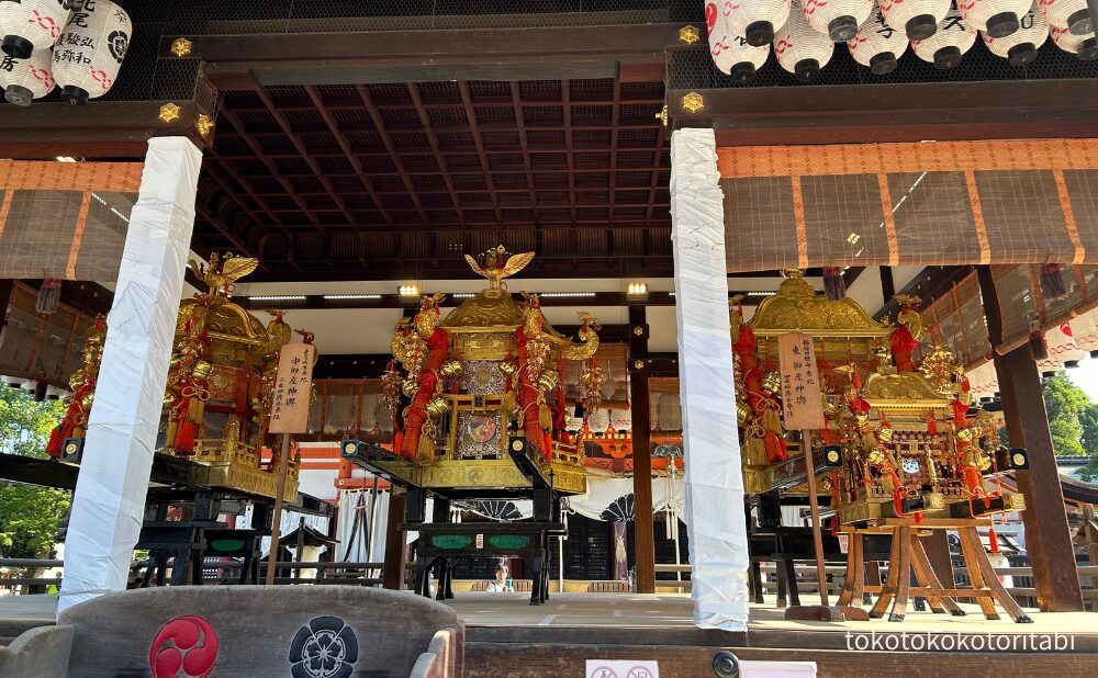 八坂神社に飾られた御神輿